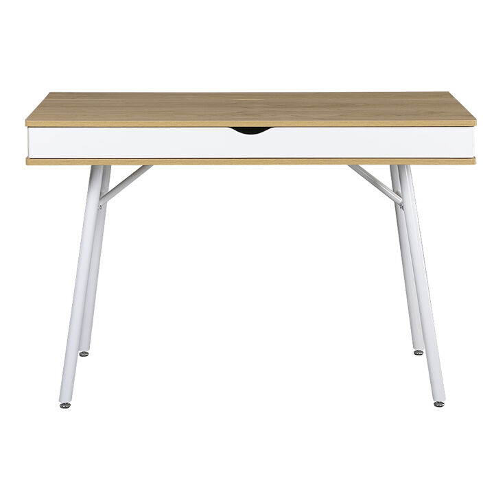Modern Multi Storage Computer Desk With Storage, Pine