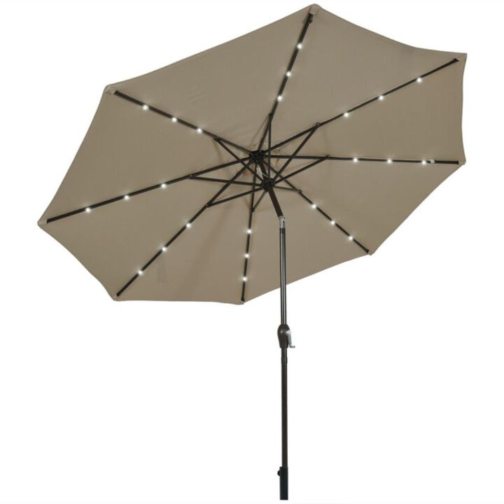 Hivvago 10 Feet Outdoor Patio Umbrella with Bright Solar LED Lights