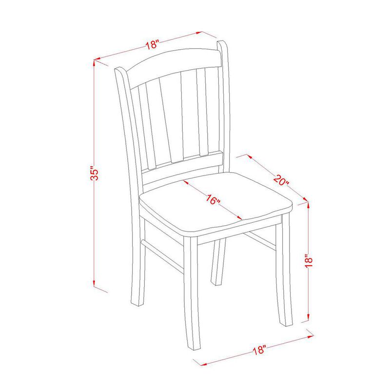 East West Furniture Dublin  Dining  room  Chair  with  Wood  Seat,  Set  of  2