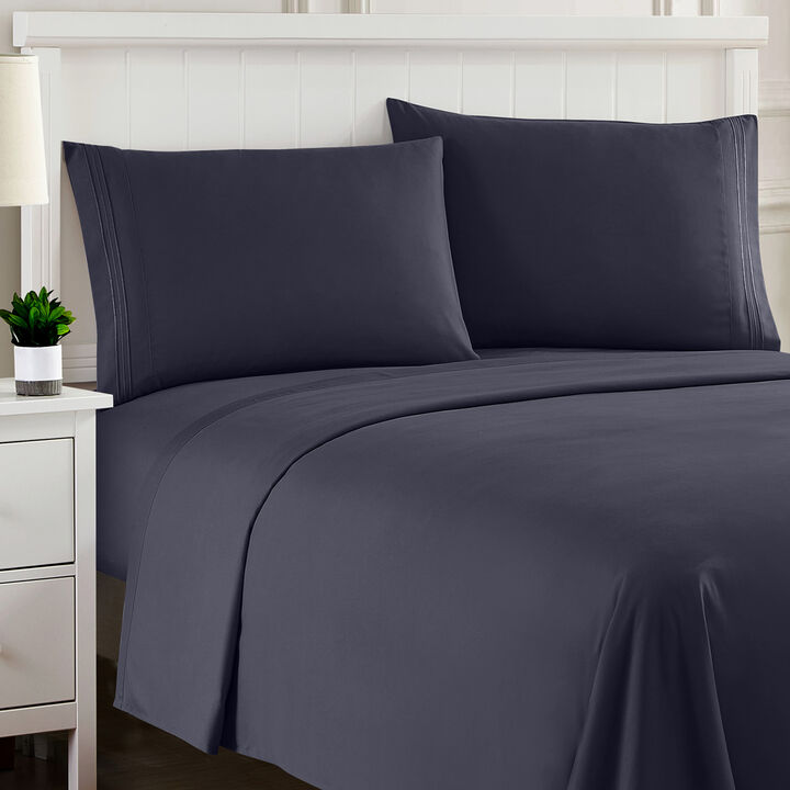 5 Piece Sheet Set, Ultra Soft 1800 Series Collection - Split King, Royal Blue
