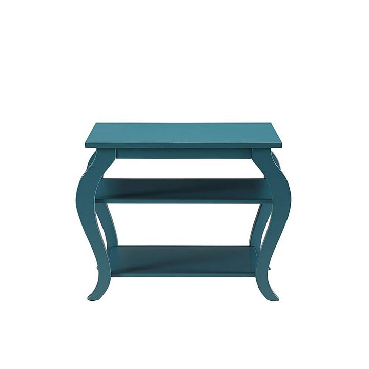 Becci End Table, Teal-Benzara