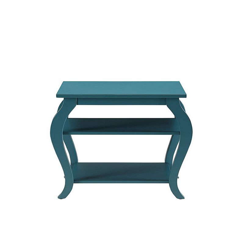 Becci End Table, Teal-Benzara