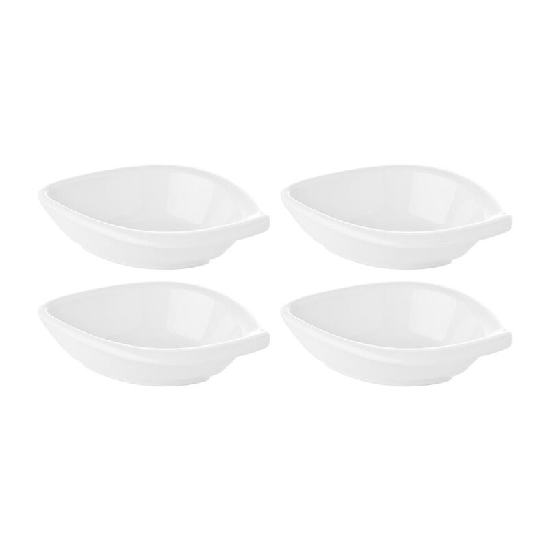 Porcelain Hawaii 7.5" x 6" x h:2" 10 oz. Oval White Porcelain Bowl (Set of 4)