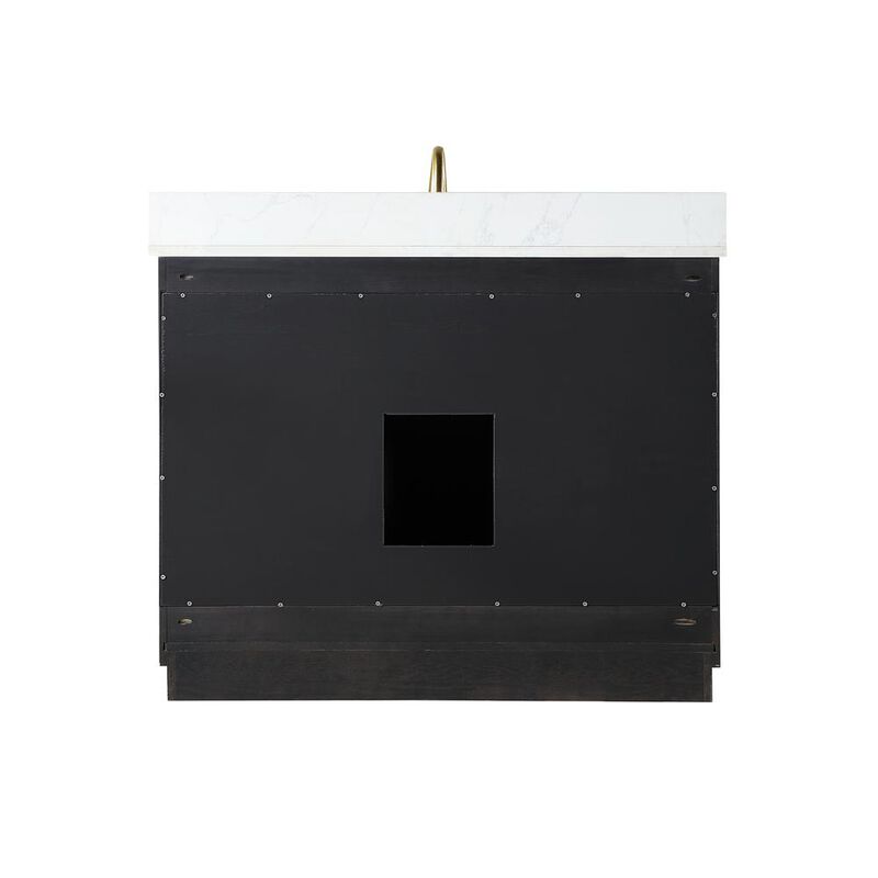 Altair 42 Single Bathroom Vanity Set in Black Oak without Mirror