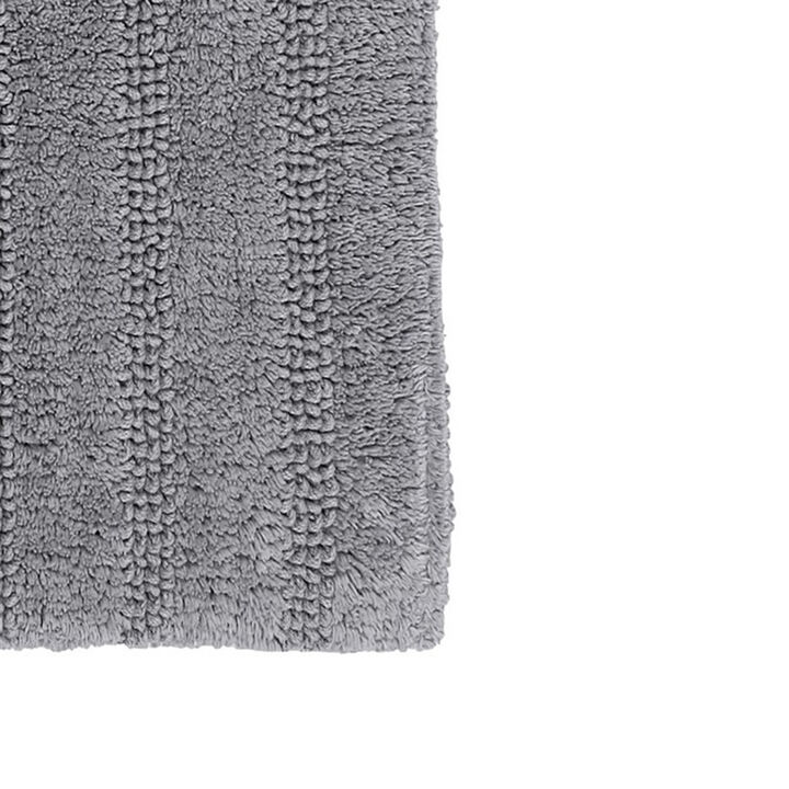 Knightsbridge Linear 220 GSF Reversible Bath Rug 17 x 24 - Silver