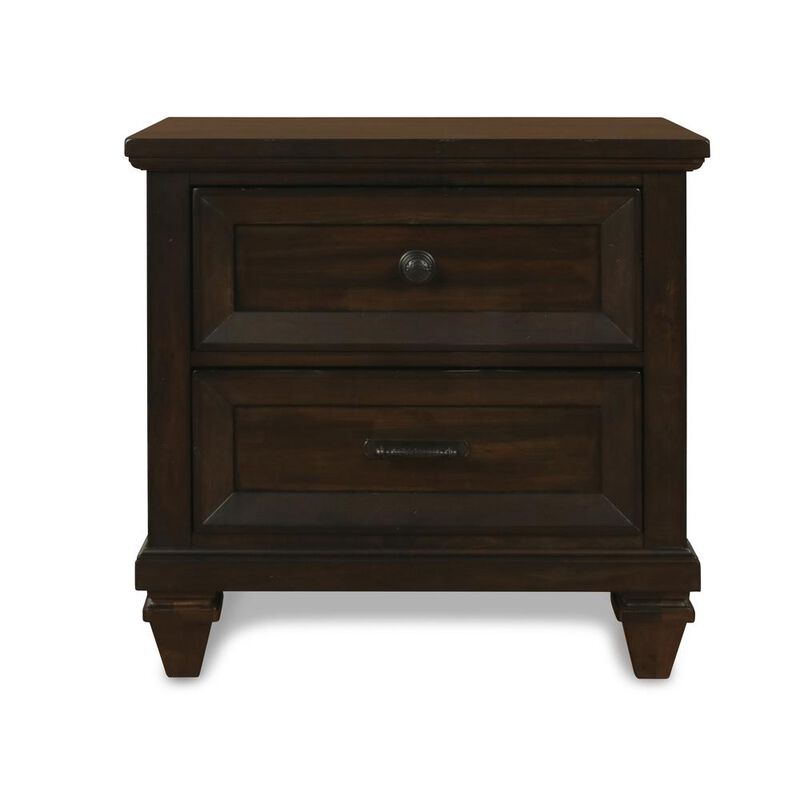 New Classic Furniture Furniture Sevilla Solid Wood 2-Drawer Nightstand in Walnut