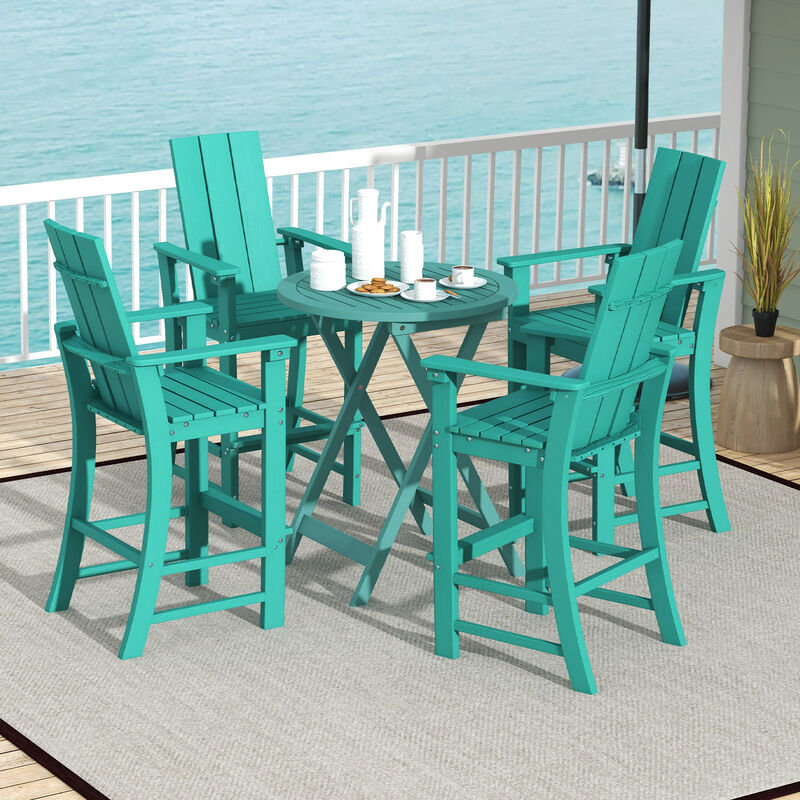 Adirondack Outdoor Bar Stool with Ergonomic Backrest – Comfortable Patio Seating
