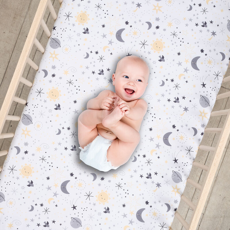Bedtime Originals Celestial Moon/Stars 2-Pack Fitted Crib/Toddler Sheet Set