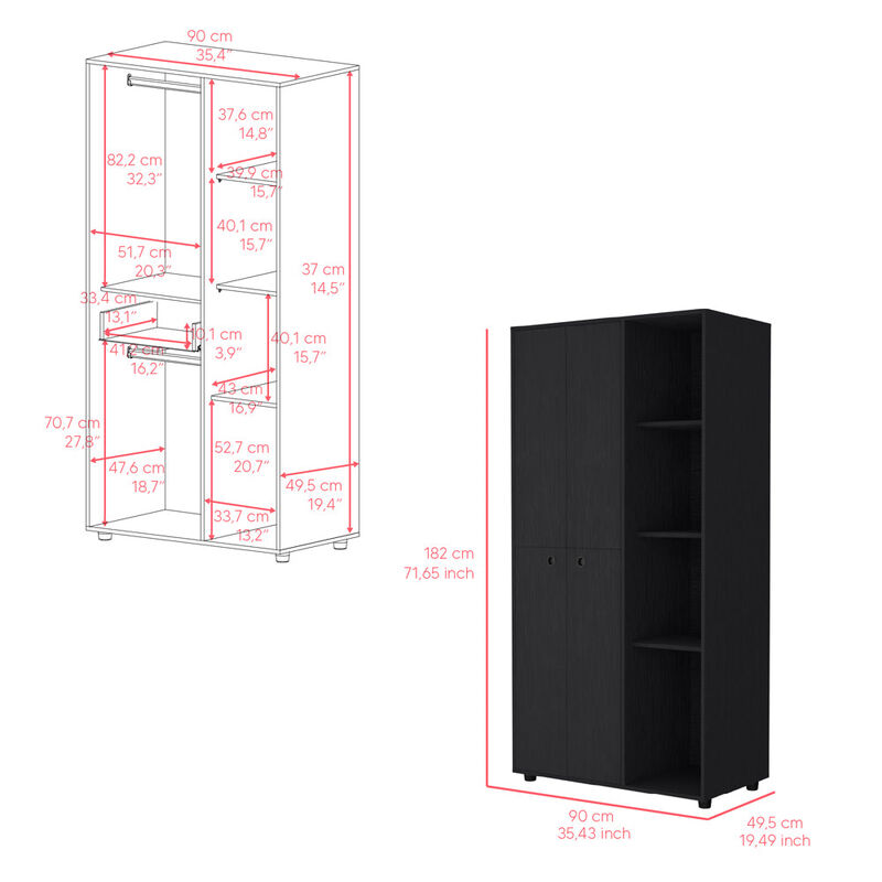Armoire Boise, Bedroom, Black