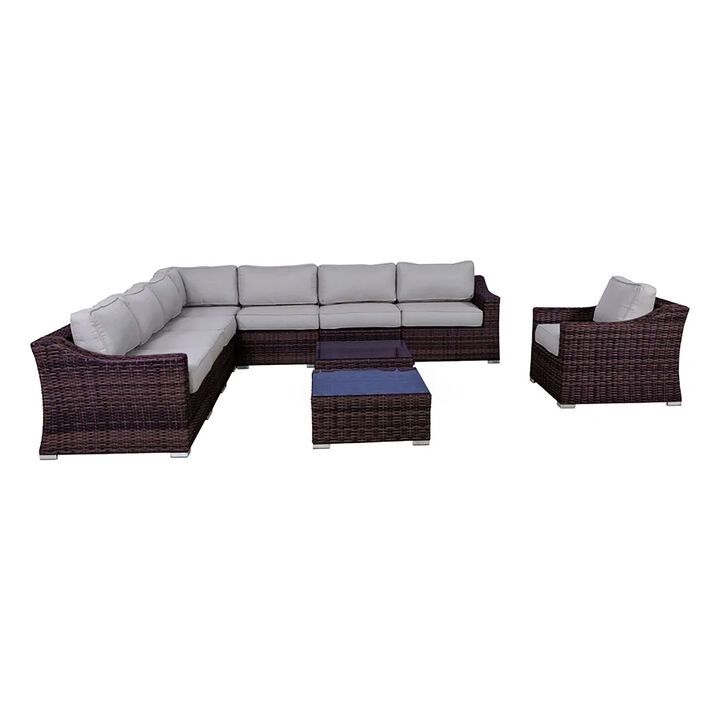 Living Source International Wicker Fully Assembled 7 - Person Seating Group with Cushions