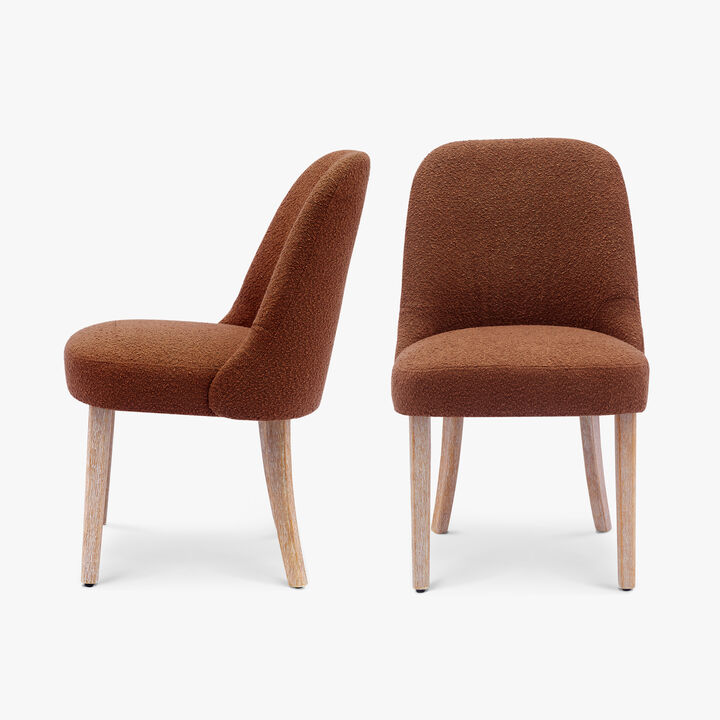 WestinTrends Mid-Century Modern Upholstered Boucle Dining Chair