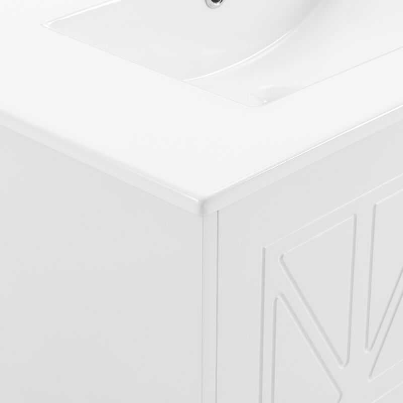 Gewnee Bathroom vanity, bulewhite, White