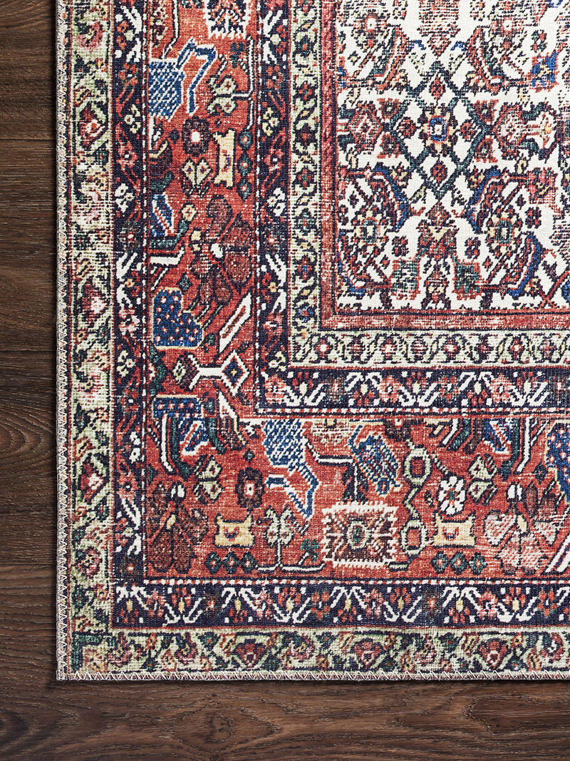 Layla LAY12 Ivory/Brick 3'6" x 5'6" Rug by Loloi II