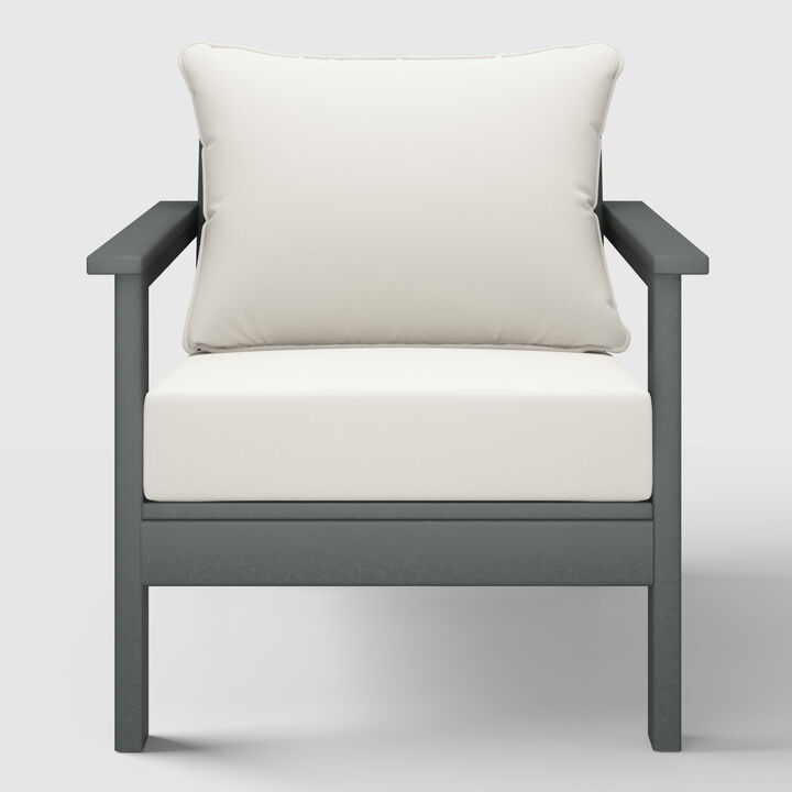 WestinTrends Outdoor Modern HDPE Patio Club Chair with Deep Seat Cushions
