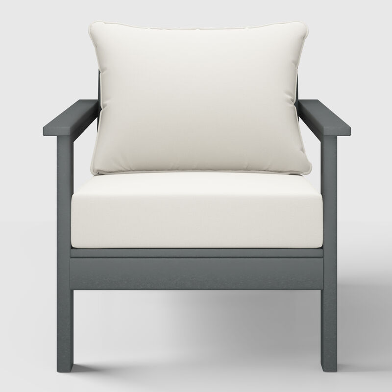 WestinTrends Outdoor Modern HDPE Patio Club Chairs with Deep Seat Cushions (Set of 2)