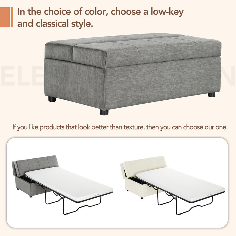 Merax Folding Ottoman Sleeper Sofa Futon with Mattress