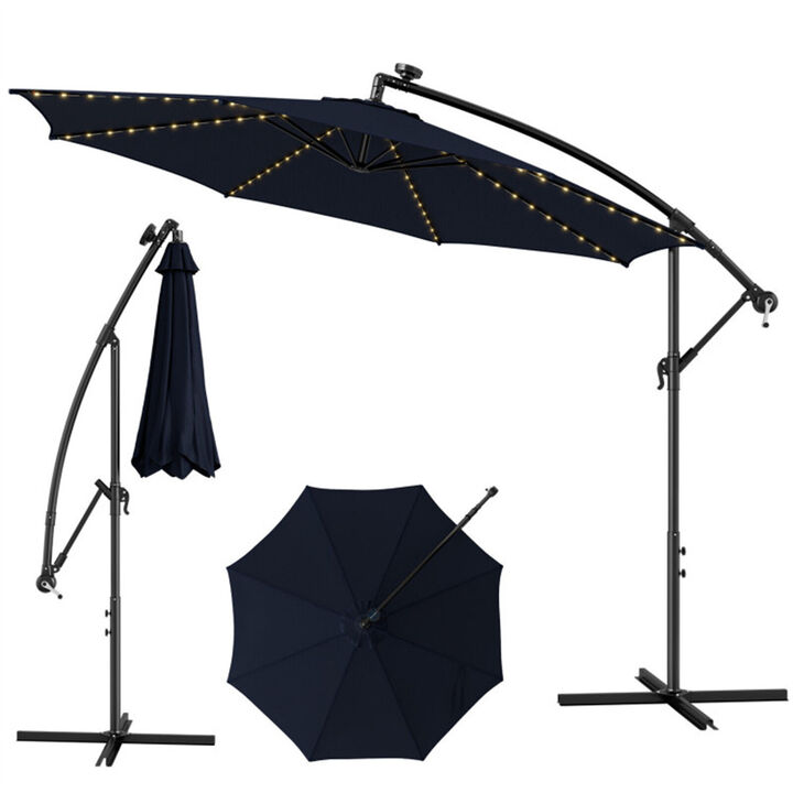 Solar-Powered LED Lighted Umbrella for Patio, Garden, and Backyard Solar-Powered LED Lighted Umbrella for Patio, Garden, and Backyard
