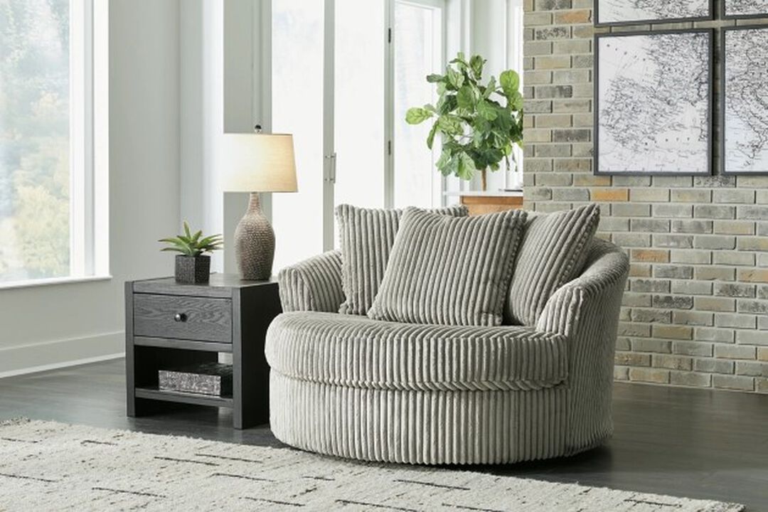 Lindyn Oversized Fog Swivel Accent Chair