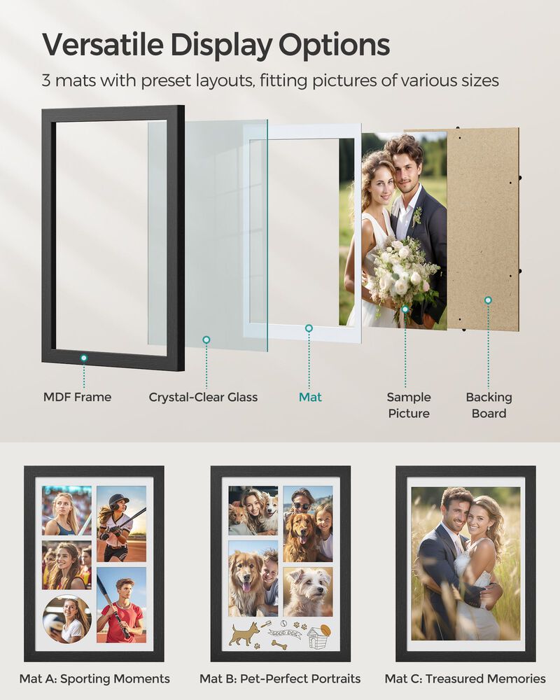 A4 Picture Frame Collage: Stylish Multi-Photo Display for Personalized Décor