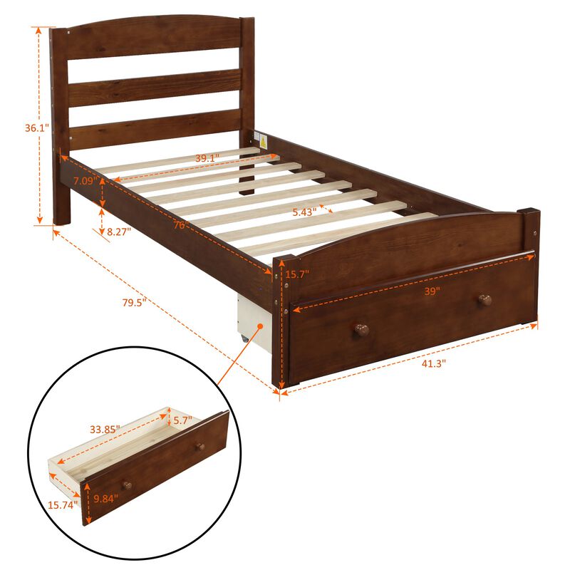 Merax Platform Twin Bed Frame