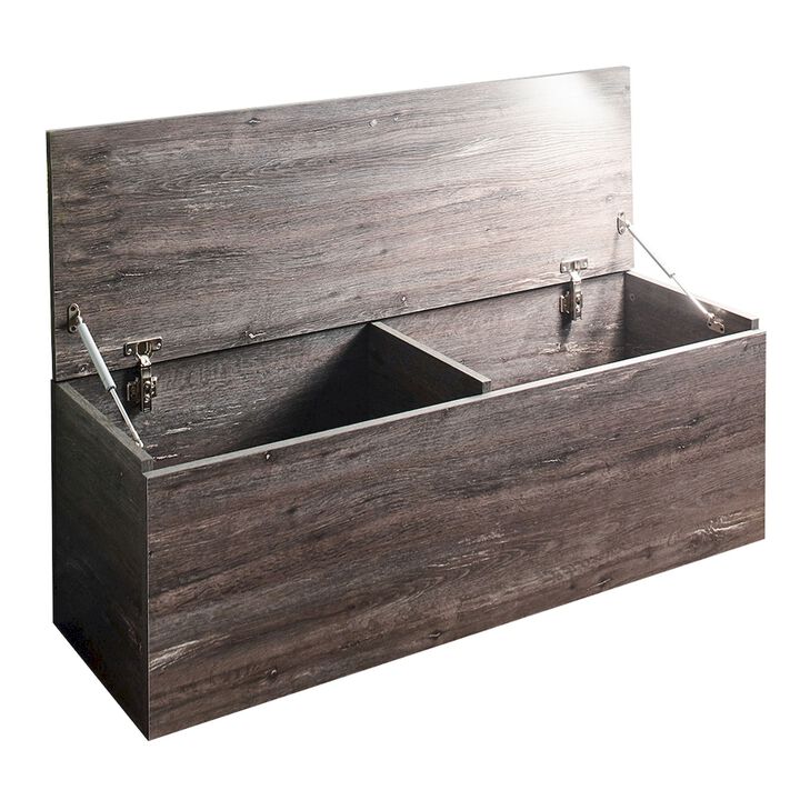 FC Design Klair Living Farmhouse Storage Bench in Rustic Gray