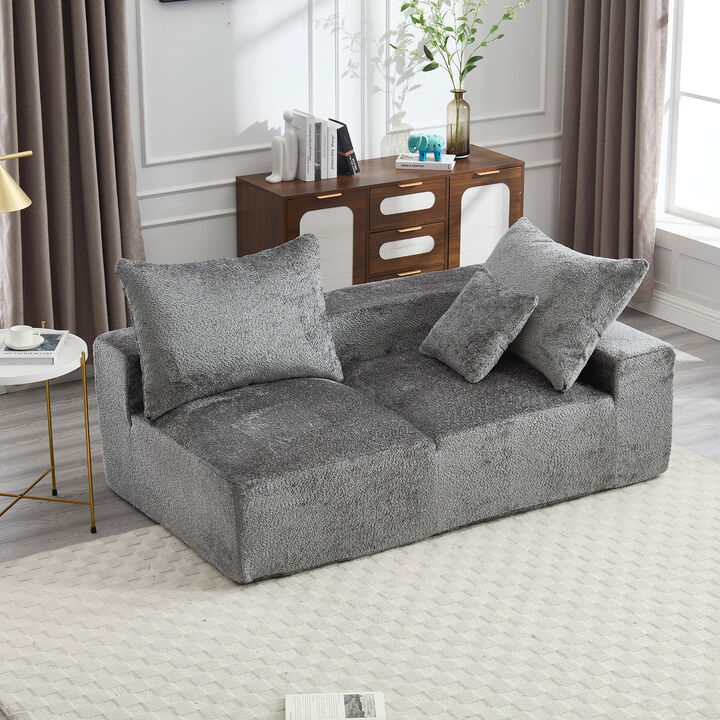 Merax Modern Deep Seat Chenille Fabric Sofa Couch