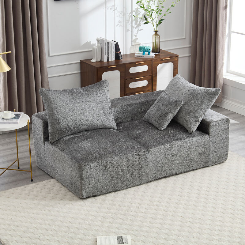 Merax Modern Deep Seat Chenille Fabric Sofa Couch