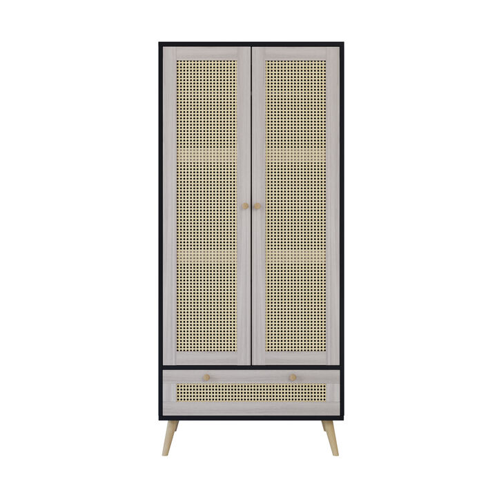 Merax Boho Armoire Wardrobe Closet Clothes Storage Cabinet