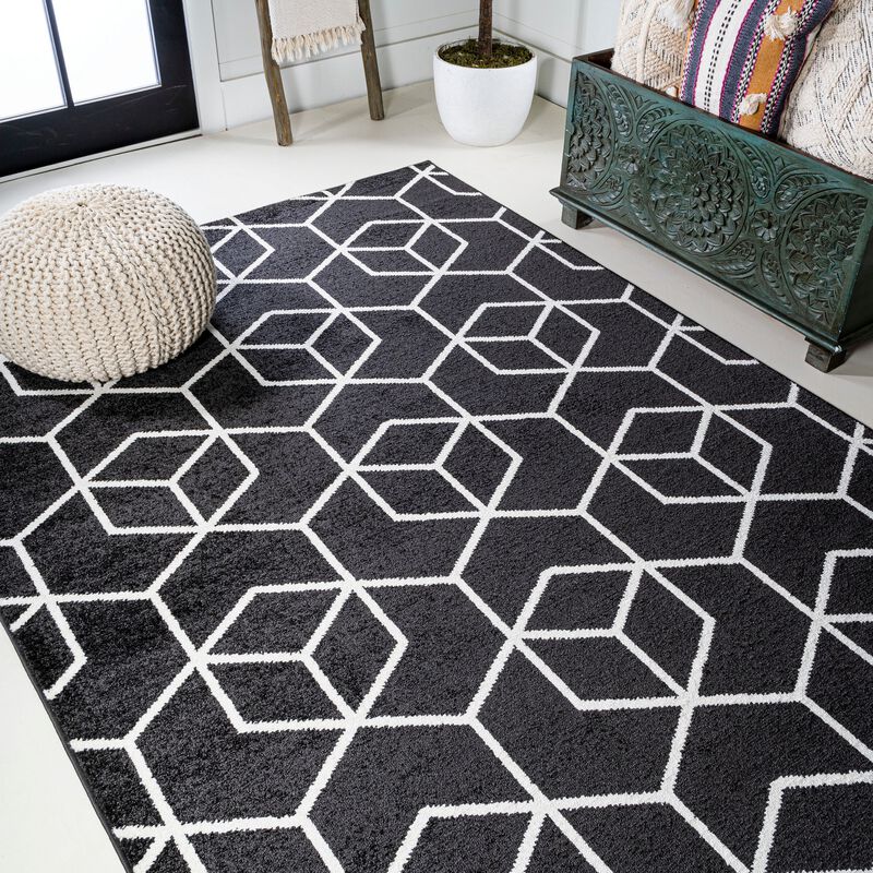 Tumbling Blocks Modern Geometric Area Rug