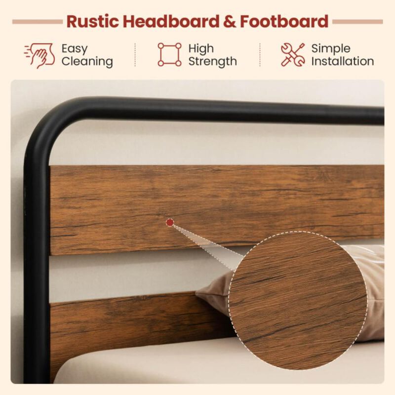 Hivvago Arc Platform Bed with Headboard and Footboard