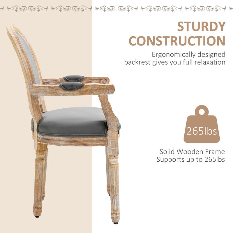 Classic Wood Grain Round Back Seat with Metal Rivets and Carved Pattern Design