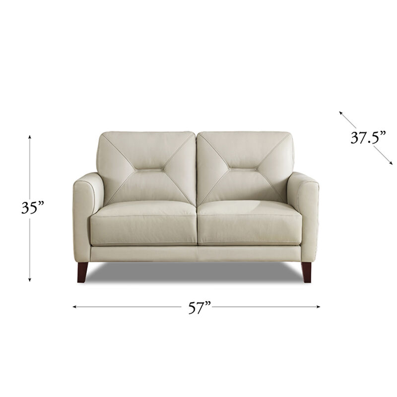 Mavis Top Grain Leather Loveseat