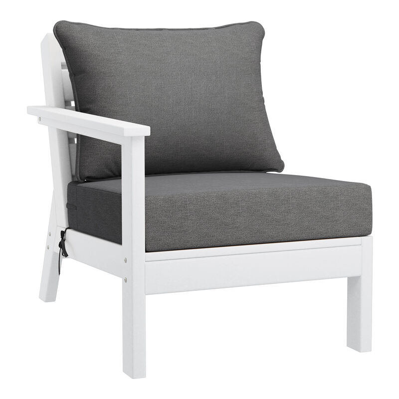 WestinTrends Outdoor Patio HDPE Sectional Sofa with Patio Cushions