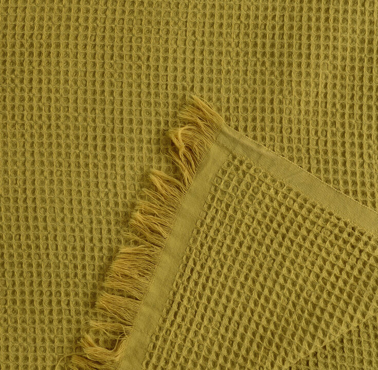 Textile Waffle Plain Cotton Queen Coverlet