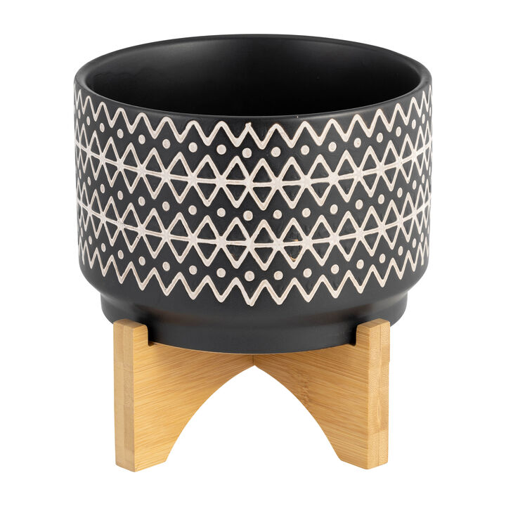 7" Abstract Planter On Stand