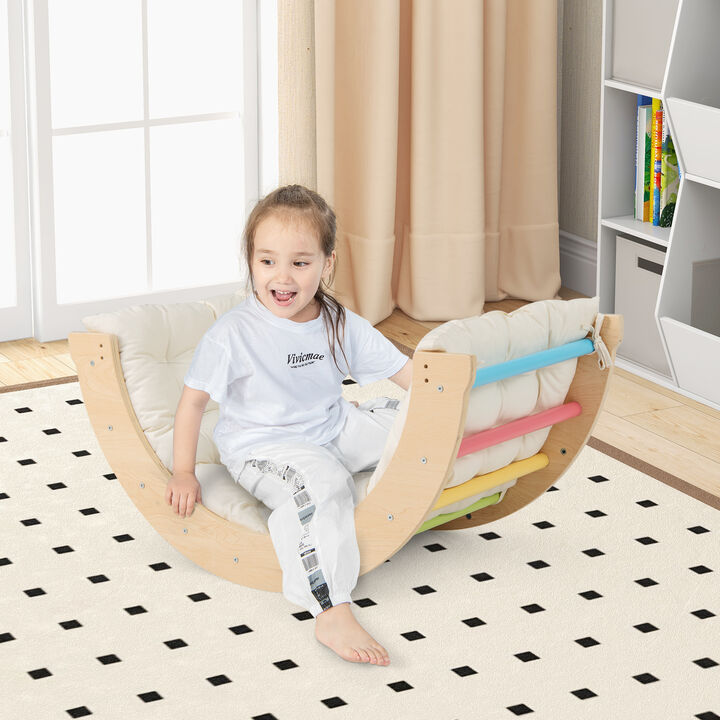6 in 1 Kids Climbing Arch Playset wIth Removable Cushion and Stoppers