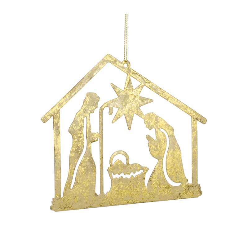 Set of 12 Metal Holy Family Cut Out Ornaments – Classic Religious Ornaments