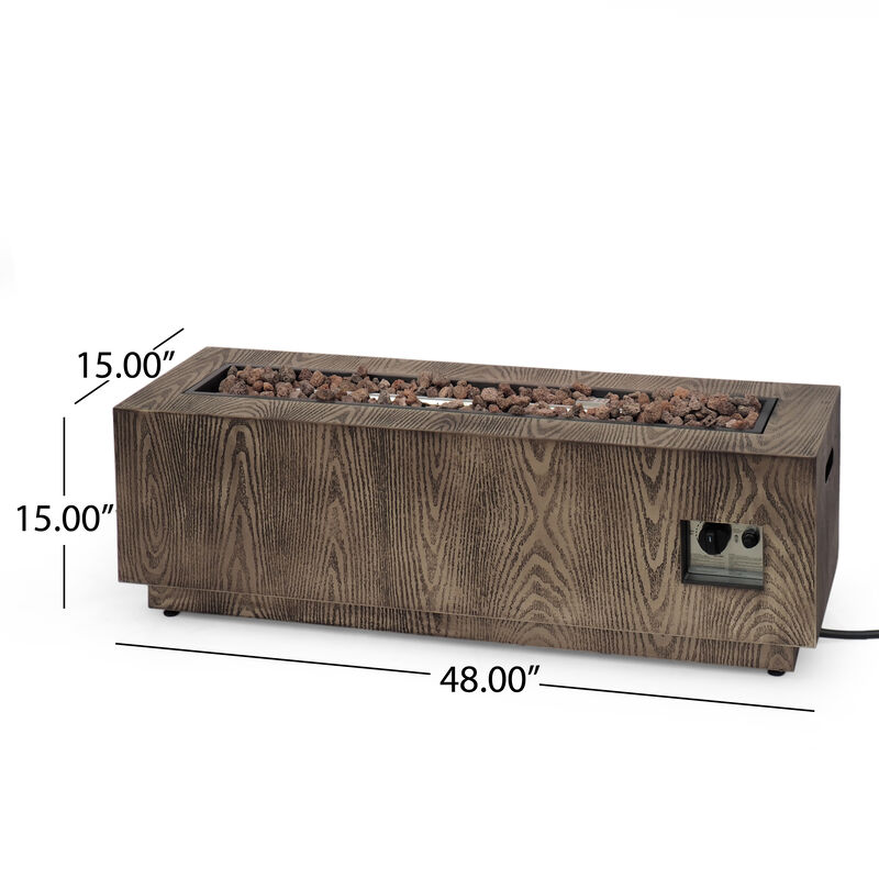 Streamdale Cozy Outdoor Propane Fire Pit, 50,000 BTU, 48" W x 15" D x 15" H