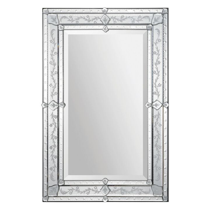 36" Venetian Design Framed Rectangular Wall Mirror