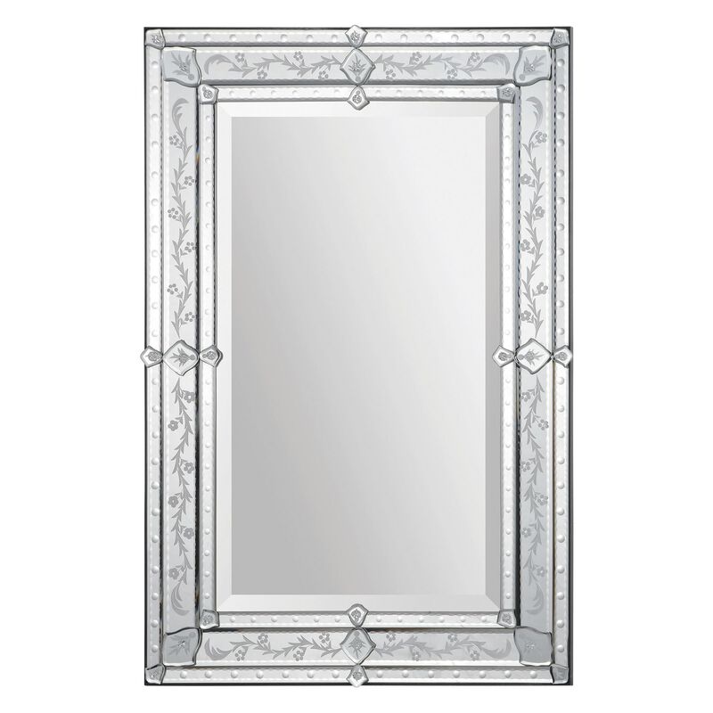 36" Venetian Design Framed Rectangular Wall Mirror