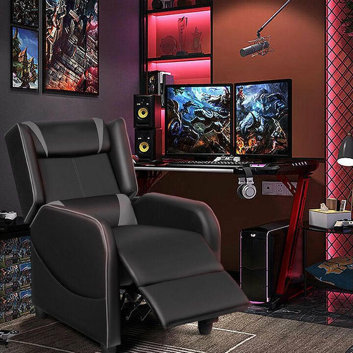 Home Massage Gaming Recliner Chair-Grey