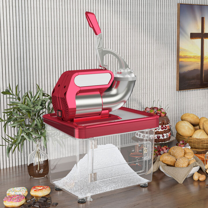 300W Commercial Ice Crusher with Dual Blades and Safety Switch