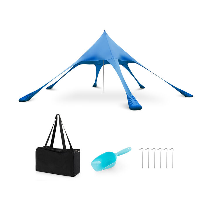 Beach Canopy Tent with UPF50+ Sun Protection and Shovel
