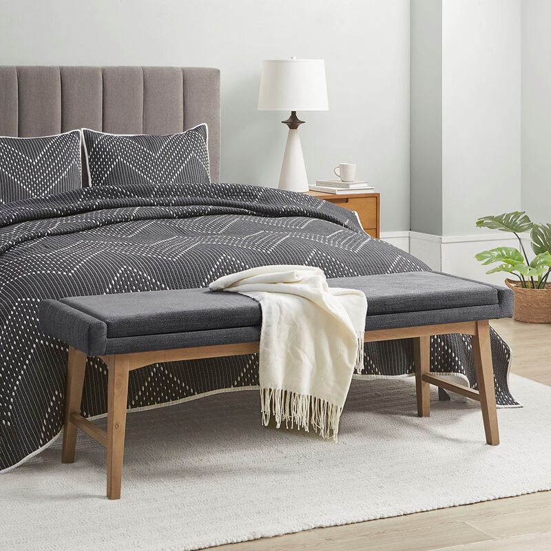 Gracie Mills Arron Mid-Century Upholstered Accent Bench