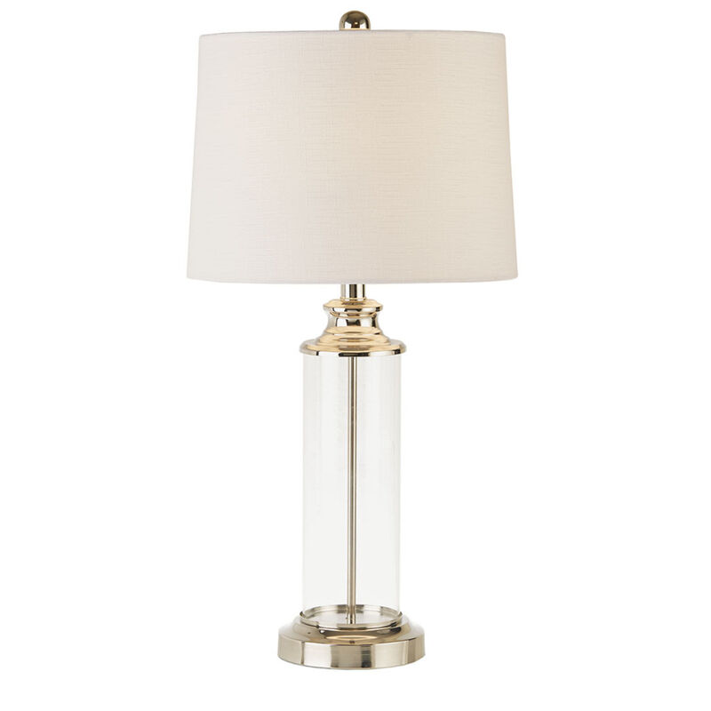 Clarity Glass Cylinder Table Lamp Set Of 2