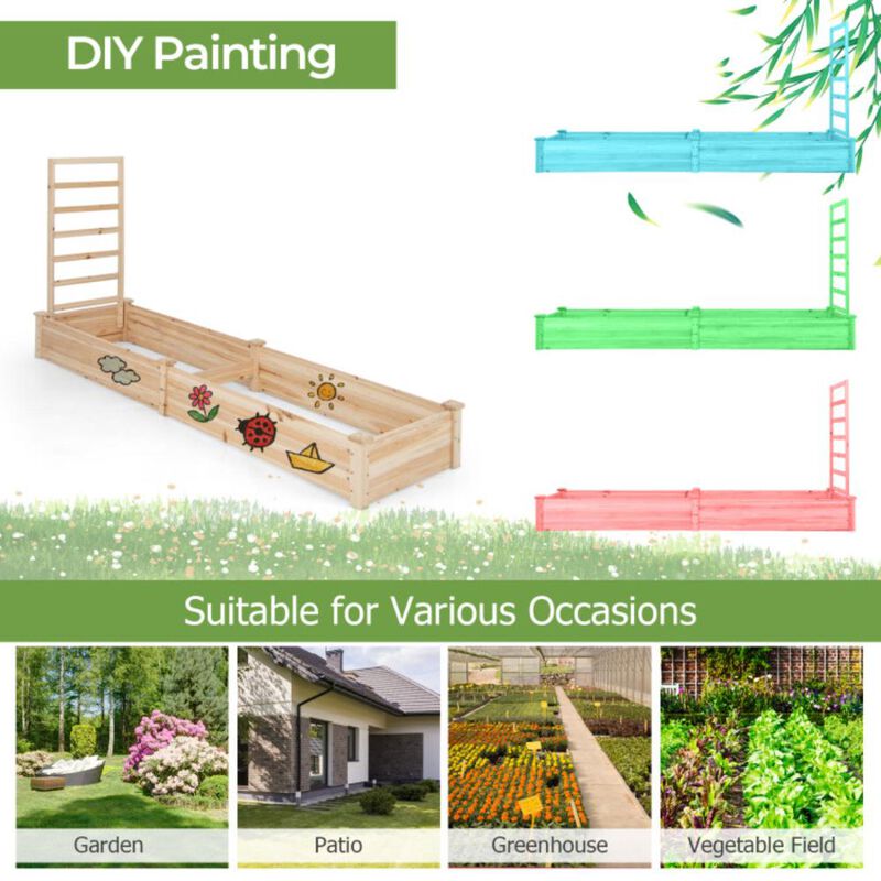 Hivvago Raised Garden Bed with Planter Box and Trellis