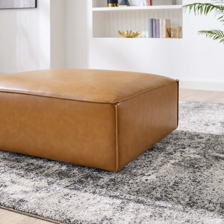 Restore Vegan Leather Ottoman Brown EEI-4496-TAN