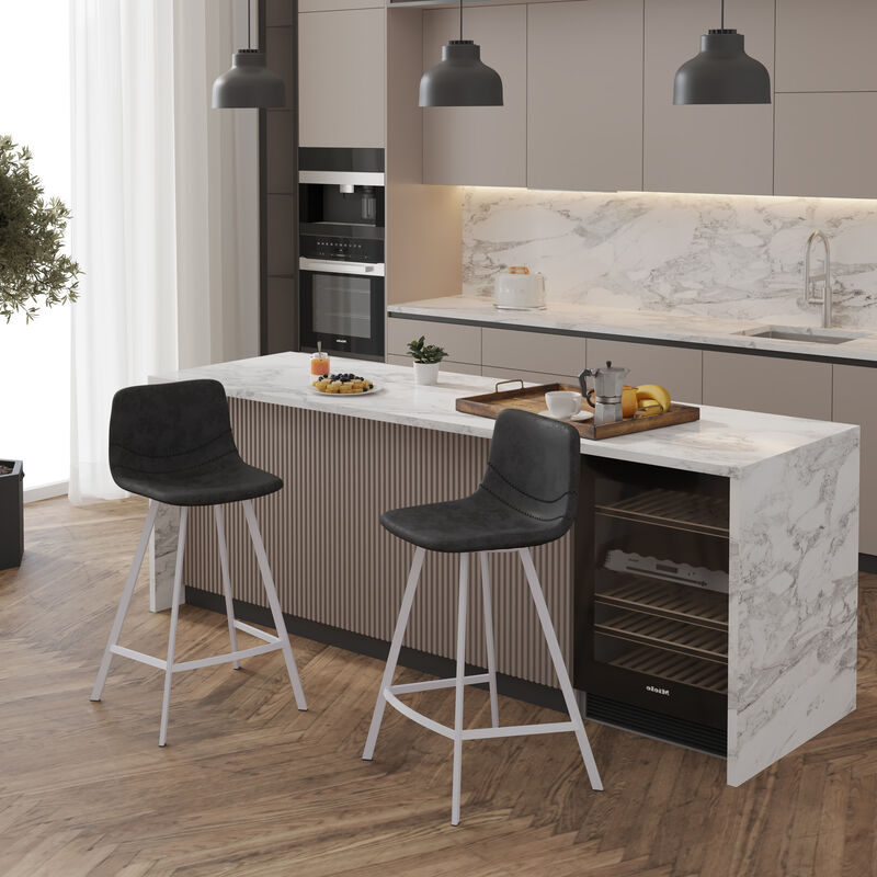 Elland - Counter stool -Light Brown-White base