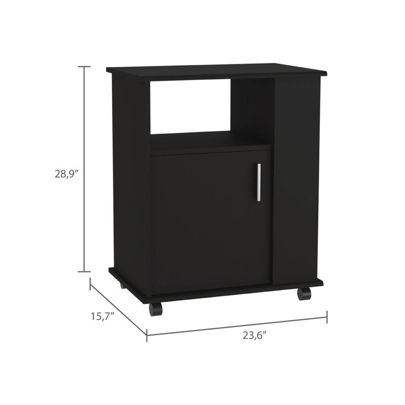 Correy 4-Shelf Microwave Cabinet With Caster Black Wengue