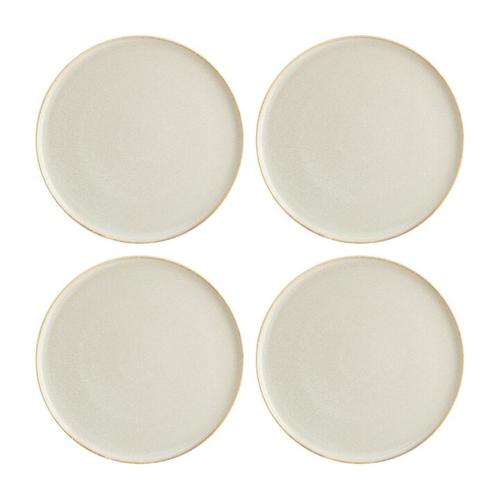 Sand dia.8.75" Round Beige Porcelain Plate (Set of 4)